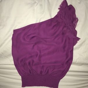 bebe one shoulder blouse